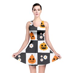 Seamless Halloween Pattern With Smiling Pumpkin 20240926 161714 0000 Reversible Skater Dress by Safari