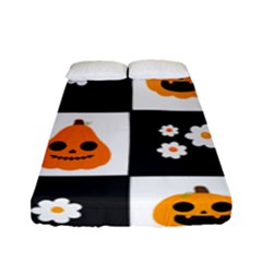 Seamless Halloween Pattern With Smiling Pumpkin 20240926 161714 0000 Fitted Sheet (full/ Double Size) by Safari