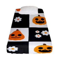 Seamless Halloween Pattern With Smiling Pumpkin 20240926 161714 0000 Fitted Sheet (single Size) by Safari