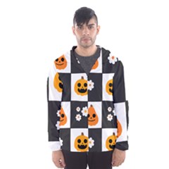 Seamless Halloween Pattern With Smiling Pumpkin 20240926 161714 0000 Men s Hooded Windbreaker