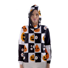 Seamless Halloween Pattern With Smiling Pumpkin 20240926 161714 0000 Women s Hooded Windbreaker