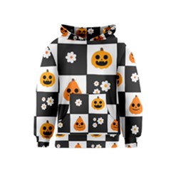 Seamless Halloween Pattern With Smiling Pumpkin 20240926 161714 0000 Kids  Pullover Hoodie by Safari