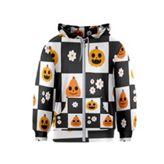 Seamless Halloween Pattern With Smiling Pumpkin 20240926 161714 0000 Kids  Zipper Hoodie