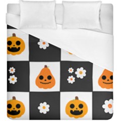 Seamless Halloween Pattern With Smiling Pumpkin 20240926 161714 0000 Duvet Cover (king Size) by Safari