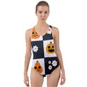 Seamless Halloween Pattern With Smiling Pumpkin 20240926 161714 0000 Cut-Out Back One Piece Swimsuit View1