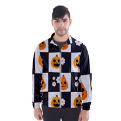 Seamless Halloween Pattern With Smiling Pumpkin 20240926 161714 0000 Men s Windbreaker