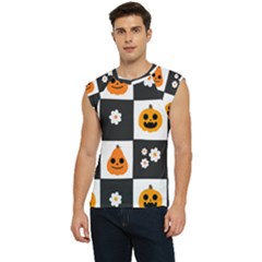 Seamless Halloween Pattern With Smiling Pumpkin 20240926 161714 0000 Men s Raglan Cap Sleeve T-shirt by Safari