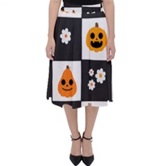 Seamless Halloween Pattern With Smiling Pumpkin 20240926 161714 0000 Classic Midi Skirt by Safari