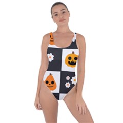 Seamless Halloween Pattern With Smiling Pumpkin 20240926 161714 0000 Bring Sexy Back Swimsuit by Safari