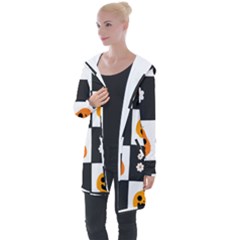 Seamless Halloween Pattern With Smiling Pumpkin 20240926 161714 0000 Longline Hooded Cardigan by Safari