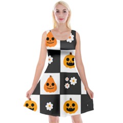 Seamless Halloween Pattern With Smiling Pumpkin 20240926 161714 0000 Reversible Velvet Sleeveless Dress