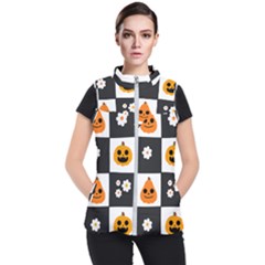 Seamless Halloween Pattern With Smiling Pumpkin 20240926 161714 0000 Women s Puffer Vest