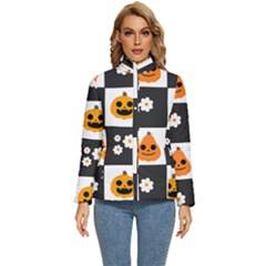 Seamless Halloween Pattern With Smiling Pumpkin 20240926 161714 0000 Women s Puffer Bubble Jacket Coat by Safari