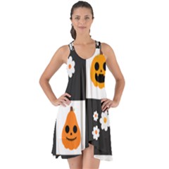 Seamless Halloween Pattern With Smiling Pumpkin 20240926 161714 0000 Show Some Back Chiffon Dress by Safari