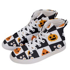 Seamless Halloween Pattern With Smiling Pumpkin 20240926 161714 0000 Men s Hi-top Skate Sneakers by Safari