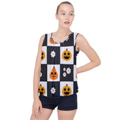 Seamless Halloween Pattern With Smiling Pumpkin 20240926 161714 0000 Bubble Hem Chiffon Tank Top by Safari