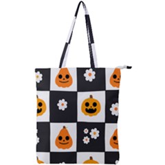 Seamless Halloween Pattern With Smiling Pumpkin 20240926 161714 0000 Double Zip Up Tote Bag by Safari