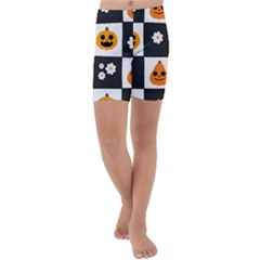 Seamless Halloween Pattern With Smiling Pumpkin 20240926 161714 0000 Kids  Lightweight Velour Capri Yoga Leggings by Safari