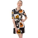 Seamless Halloween Pattern With Smiling Pumpkin 20240926 161714 0000 Belted Shirt Dress View1