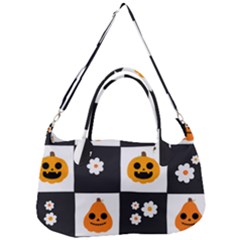 Seamless Halloween Pattern With Smiling Pumpkin 20240926 161714 0000 Removable Strap Handbag by Safari