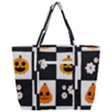 Seamless Halloween Pattern With Smiling Pumpkin 20240926 161714 0000 Zip Up Canvas Bag View3