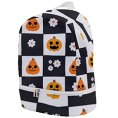 Seamless Halloween Pattern With Smiling Pumpkin 20240926 161714 0000 Zip Bottom Backpack by Safari