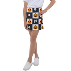 Seamless Halloween Pattern With Smiling Pumpkin 20240926 161714 0000 Kids  Tennis Skirt by Safari