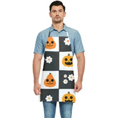 Seamless Halloween Pattern With Smiling Pumpkin 20240926 161714 0000 Kitchen Apron by Safari