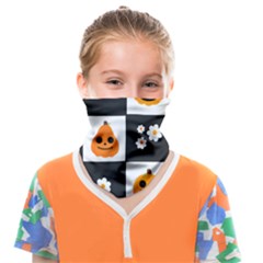 Seamless Halloween Pattern With Smiling Pumpkin 20240926 161714 0000 Face Covering Bandana (kids) by Safari