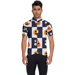 Seamless Halloween Pattern With Smiling Pumpkin 20240926 161714 0000 Men s Short Sleeve Cycling Jersey by Safari