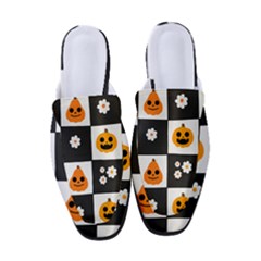 Seamless Halloween Pattern With Smiling Pumpkin 20240926 161714 0000 Women s Classic Backless Heels by Safari