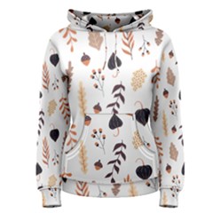 Autumn Seamless Leaves Pattern  Women s Pullover Hoodie