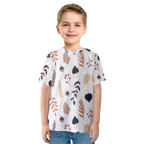 Autumn Seamless Leaves Pattern  Kids  Sport Mesh T-shirt by Safari