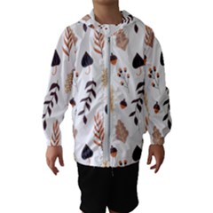 Autumn Seamless Leaves Pattern  Kids  Hooded Windbreaker