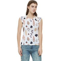 Autumn Seamless Leaves Pattern  Women s Raglan Cap Sleeve T-shirt