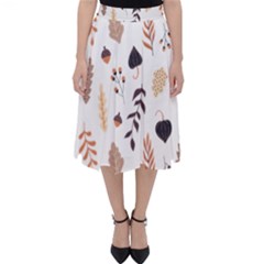 Autumn Seamless Leaves Pattern  Classic Midi Skirt