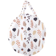 Autumn Seamless Leaves Pattern  Giant Round Zipper Tote