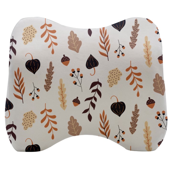 Autumn Seamless Leaves Pattern  Velour Head Support Cushion