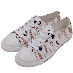 Autumn Seamless Leaves Pattern  Women s Low Top Canvas Sneakers by Safari