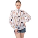 Autumn Seamless Leaves Pattern  High Neck Long Sleeve Chiffon Top View1