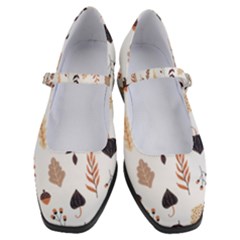 Autumn Seamless Leaves Pattern  Women s Mary Jane Shoes