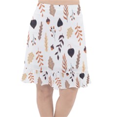 Autumn Seamless Leaves Pattern  Fishtail Chiffon Skirt