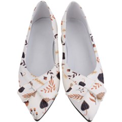 Autumn Seamless Leaves Pattern  Women s Bow Heels