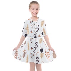 Autumn Seamless Leaves Pattern  Kids  All Frills Chiffon Dress by Safari