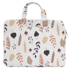 Autumn Seamless Leaves Pattern  Macbook Pro 15  Double Pocket Laptop Bag 