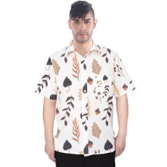 Autumn Seamless Leaves Pattern  Men s Hawaii Shirt