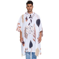 Autumn Seamless Leaves Pattern  Men s Hooded Rain Ponchos by Safari