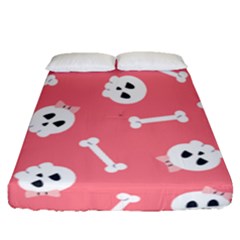 Halloween Pattern With Sculles And Bones 20240926 160927 0000 Fitted Sheet (queen Size) by Safari