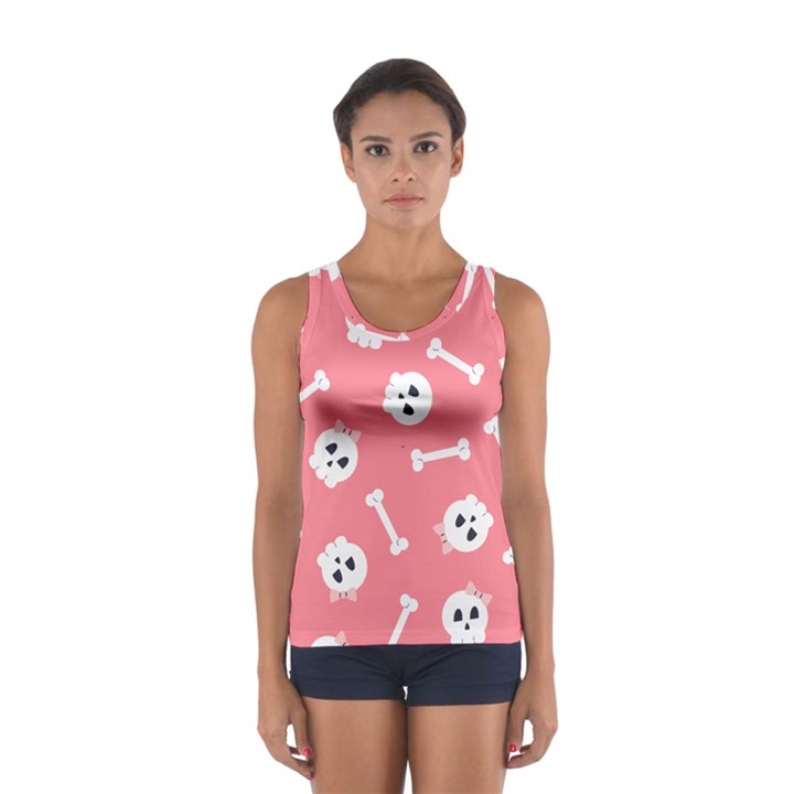 Halloween Pattern With Sculles And Bones 20240926 160927 0000 Sport Tank Top 