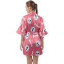 Halloween Pattern With Sculles And Bones 20240926 160927 0000 Half Sleeve Satin Kimono  View2